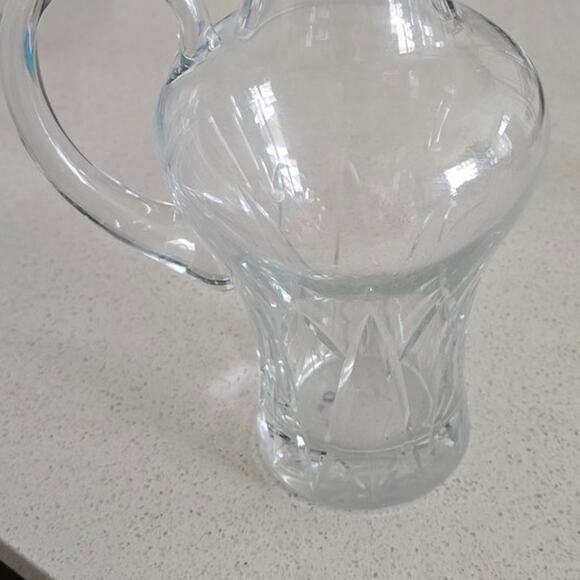 Block Crystal Clear Etched Pitcher Thick Glass, Heavy Bottom Juice Liquor Water - Picture 6 of 7